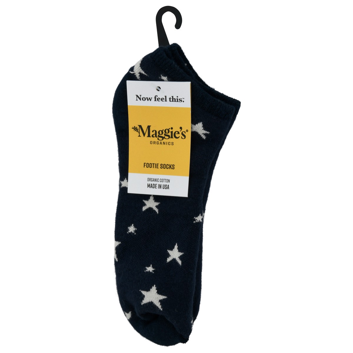slide 9 of 9, Maggie's Organics Medium Navy Stars Footie Socks 1 ea, 1 ea