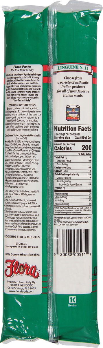 slide 5 of 9, Flora Pasta Spaghettini, 16 oz