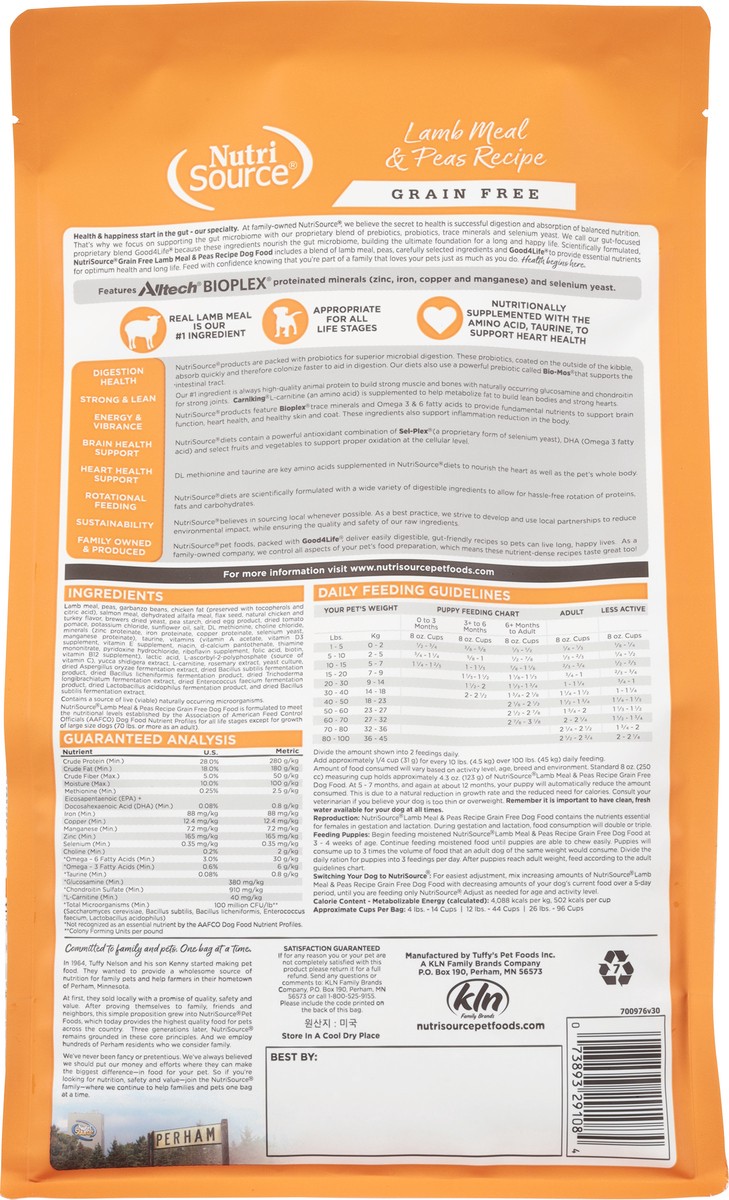 slide 5 of 16, NutriSource Grain Free Lamb Meal & Peas Recipe with Lamb Meal & Salmon Meal Dog Food 4 lb, 4 lb