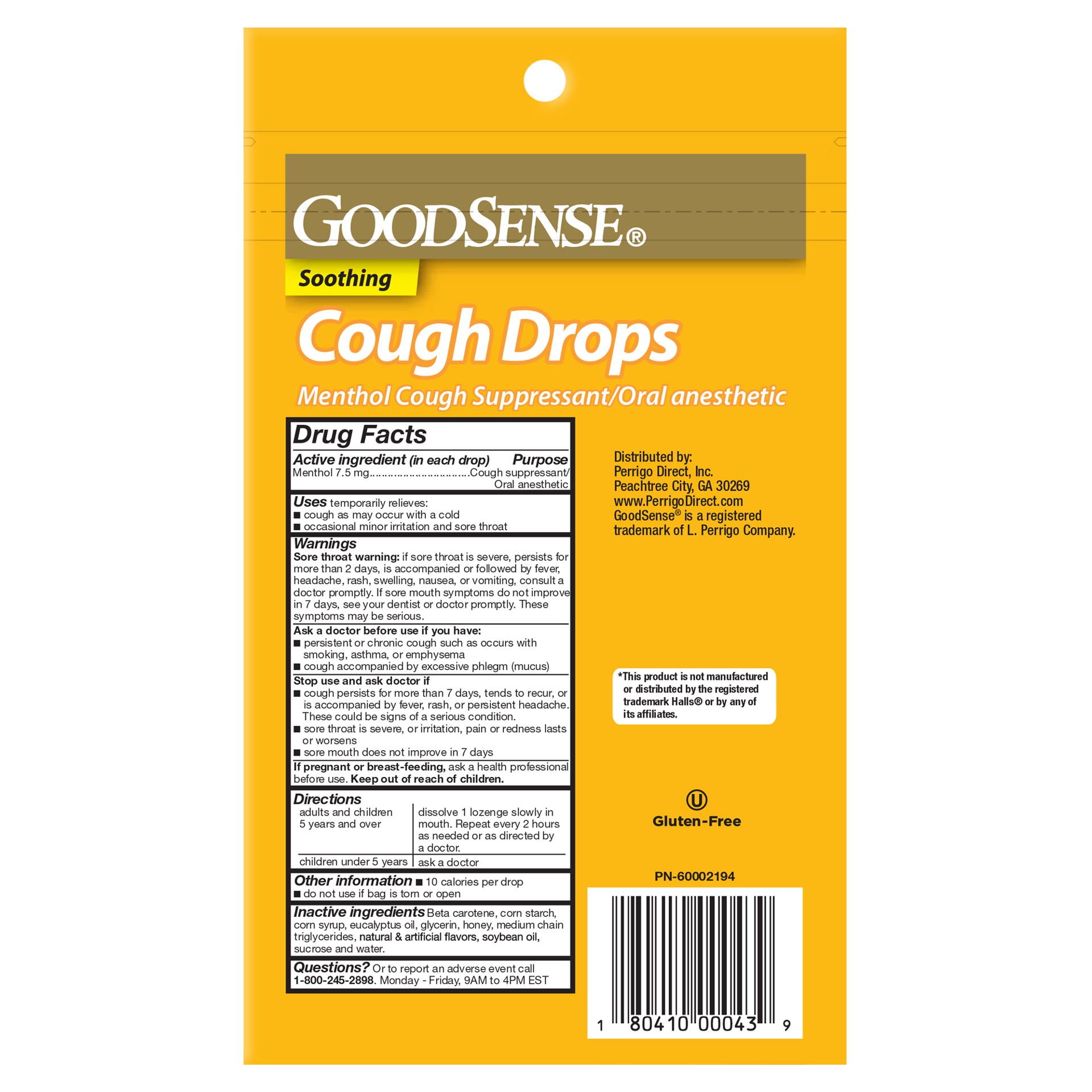 slide 2 of 2, GOOD SENSE GoodSense Cough Drops Honey Lemon 30 Count Bag, 30 ct