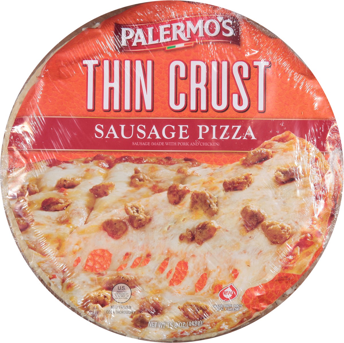 slide 1 of 14, Palermo's Thin Crust Sausage Pizza 15.8 oz, 15.8 oz