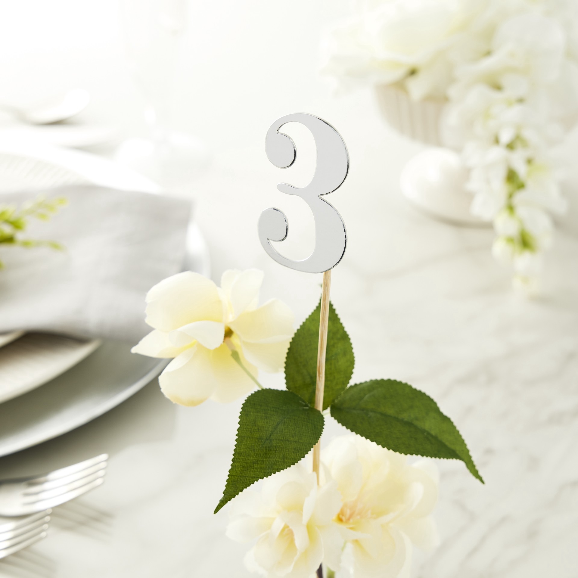 slide 5 of 6, 1-12 Silver Table Numbers By Celebrate It, 9 in