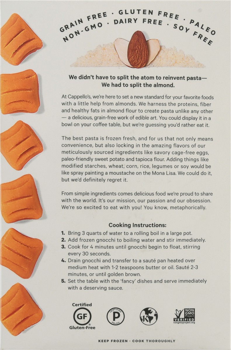 slide 6 of 9, Cappello's Grain Free Sweet Potato Gnocchi Almond Flour Pasta, 10.5 oz