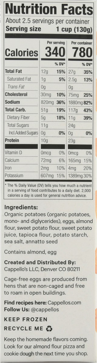 slide 4 of 9, Cappello's Grain Free Sweet Potato Gnocchi Almond Flour Pasta, 10.5 oz