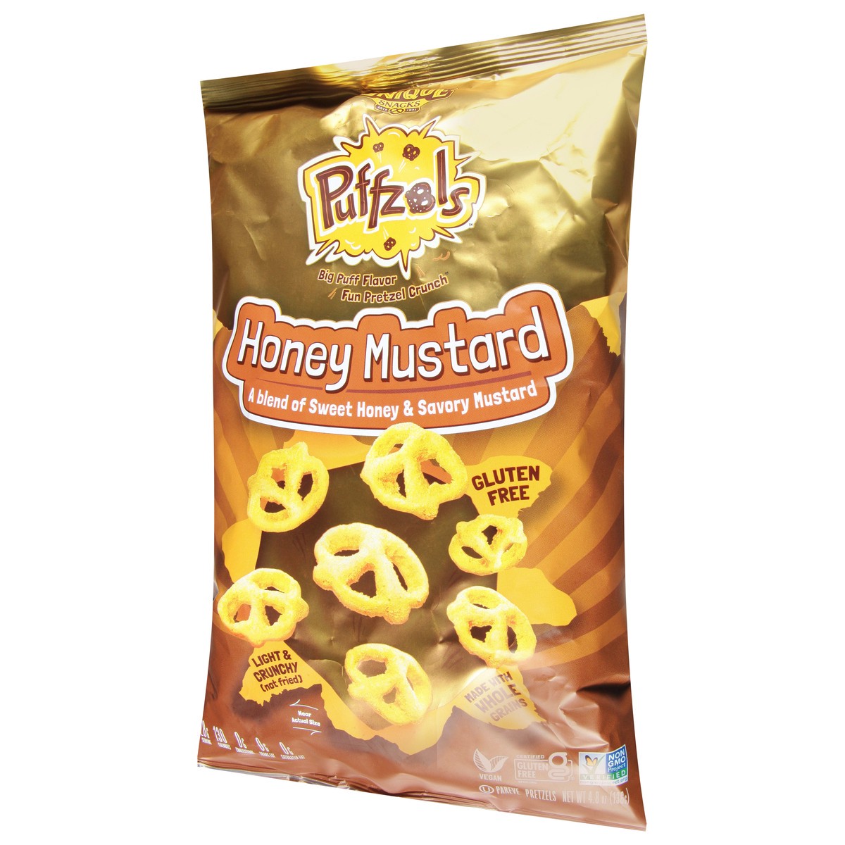 slide 7 of 9, Unique Snacks Puffzols Honey Mustard Pretzels 4.8 oz, 4.8 oz