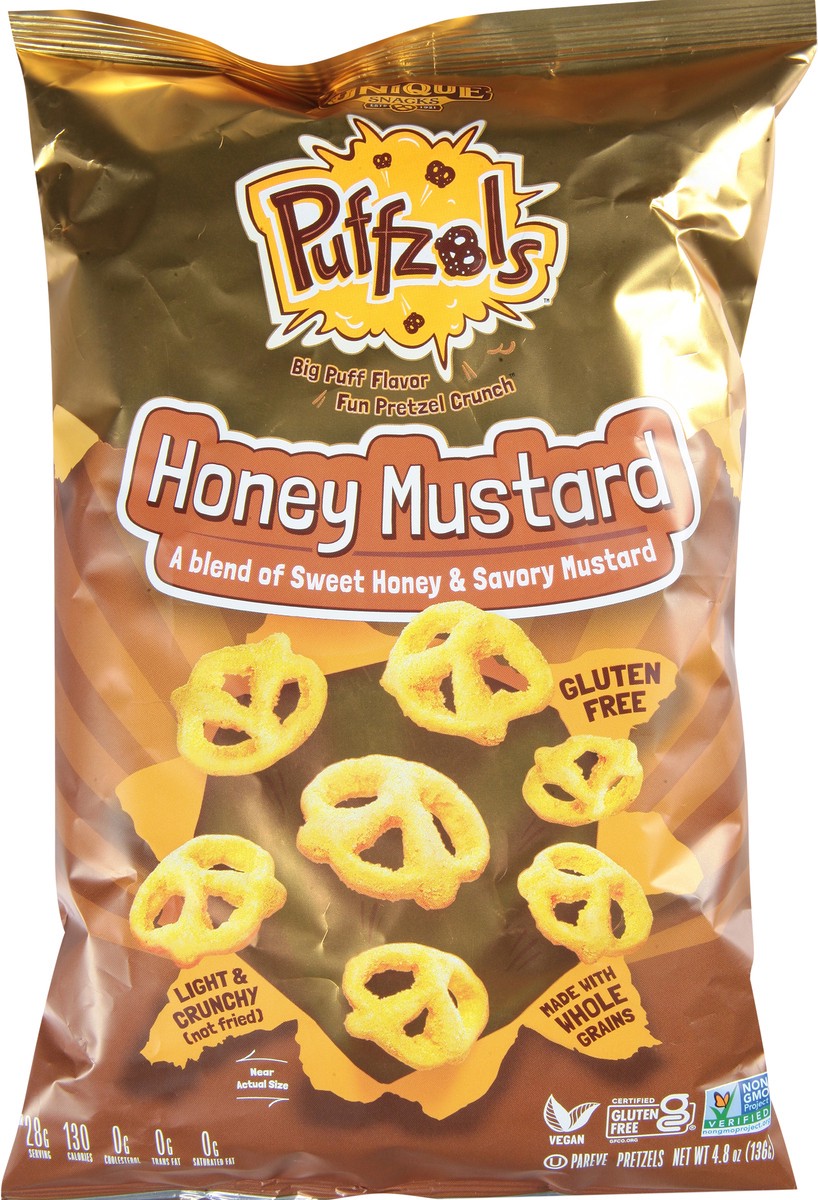 slide 4 of 9, Unique Snacks Puffzols Honey Mustard Pretzels 4.8 oz, 4.8 oz