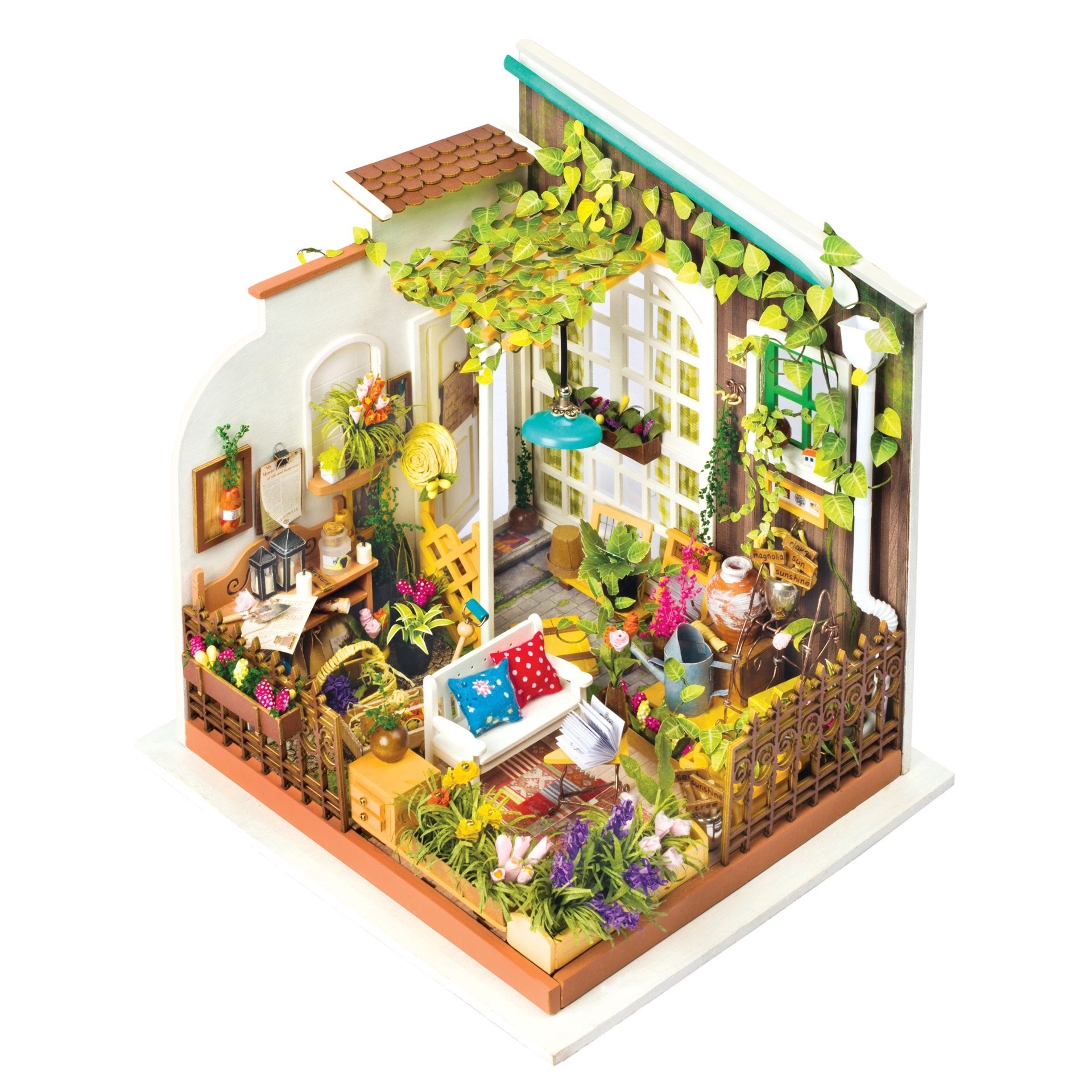 slide 9 of 17, Robotime Rolife Miller's Garden Diy Miniature House Kit, 8.27 in x 7.2 in x 7.68 in