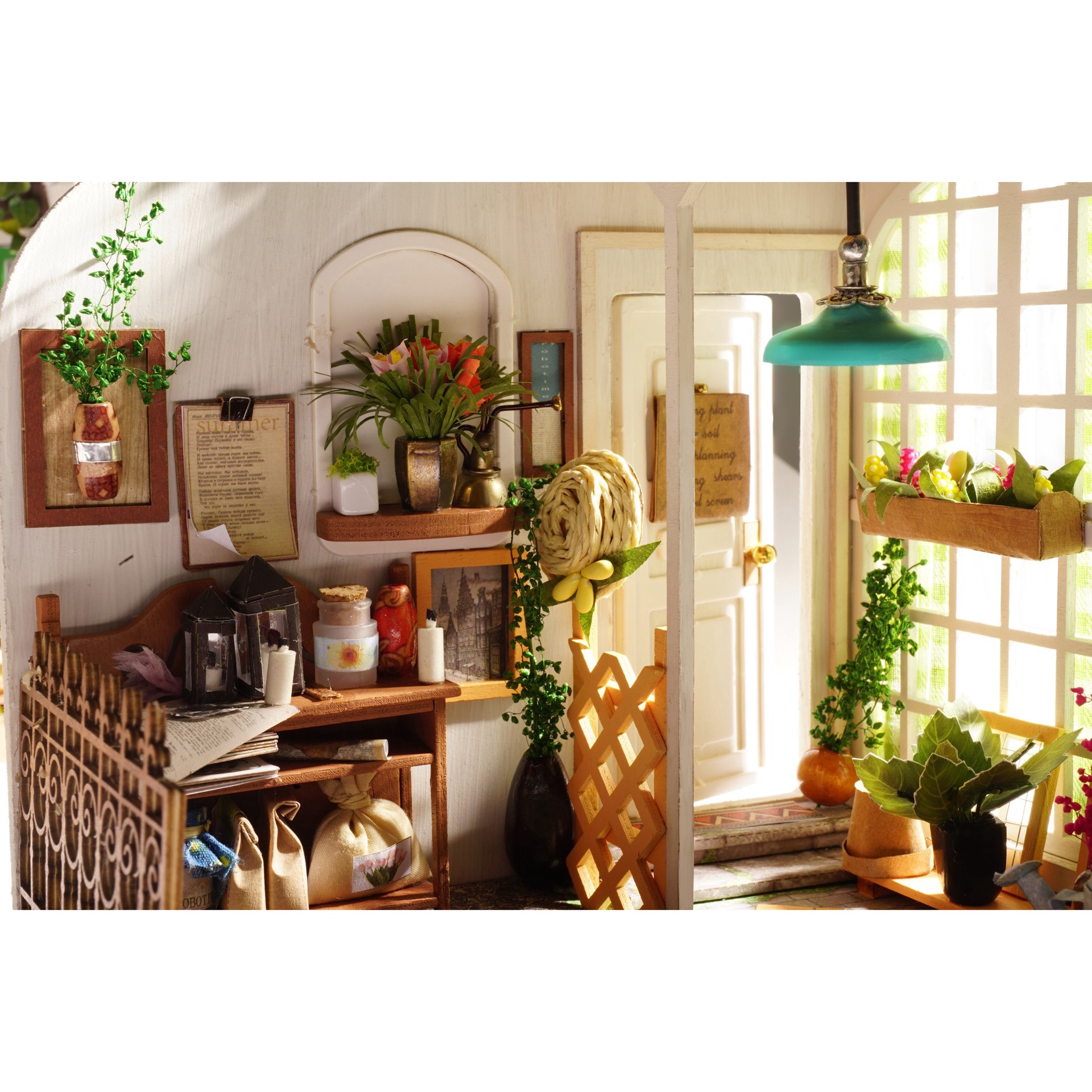 slide 17 of 17, Robotime Rolife Miller's Garden Diy Miniature House Kit, 8.27 in x 7.2 in x 7.68 in