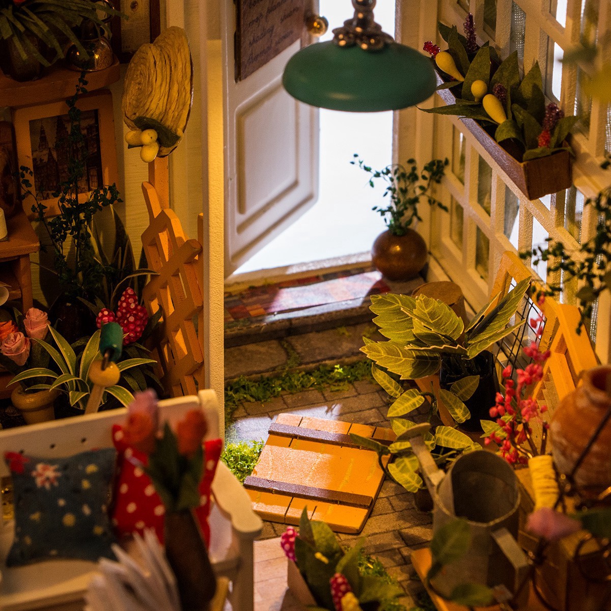 slide 14 of 17, Robotime Rolife Miller's Garden Diy Miniature House Kit, 8.27 in x 7.2 in x 7.68 in