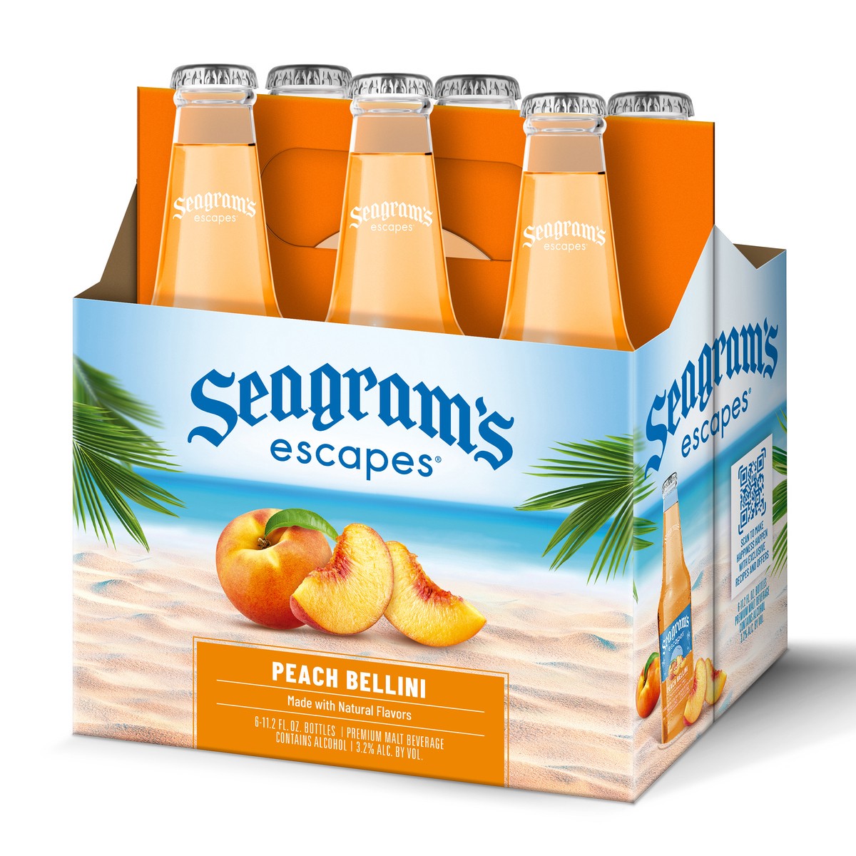 slide 4 of 8, Seagram's Malt Beverage, Premium, Peach Bellini, 6 ct