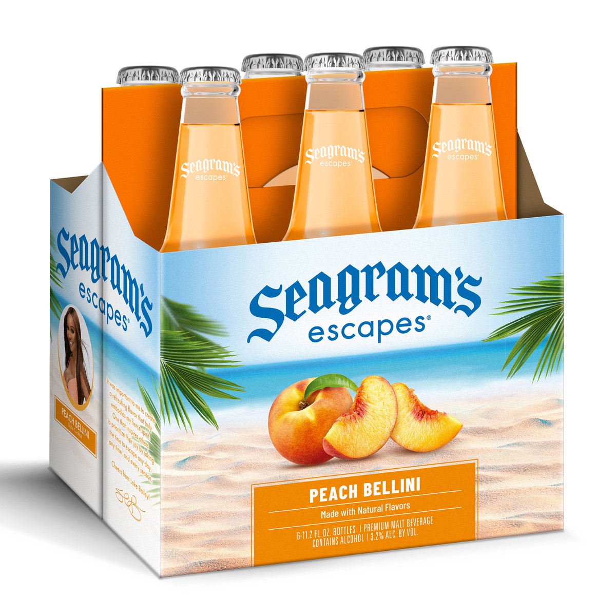 slide 5 of 8, Seagram's Malt Beverage, Premium, Peach Bellini, 6 ct