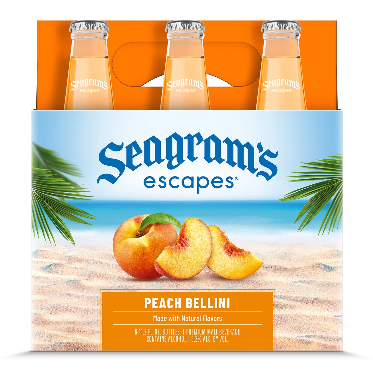 slide 2 of 8, Seagram's Malt Beverage, Premium, Peach Bellini, 6 ct