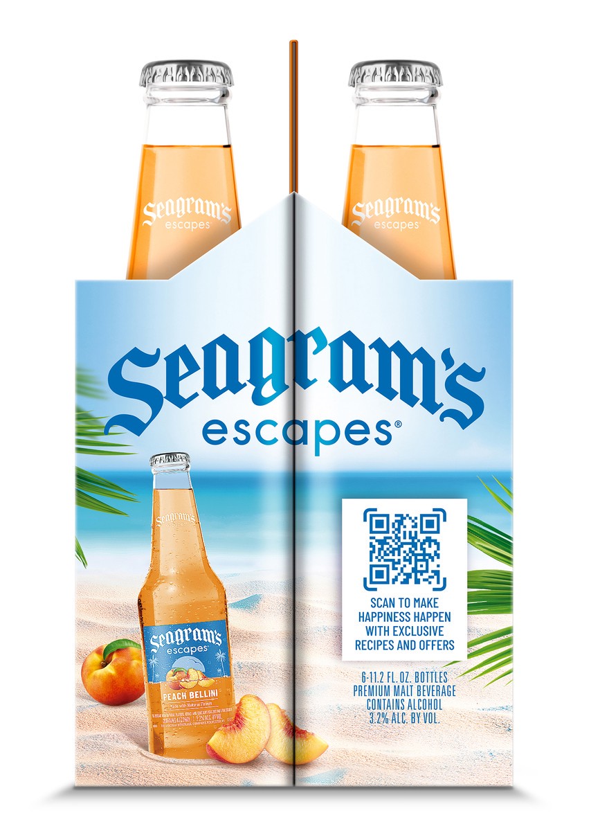 slide 3 of 8, Seagram's Malt Beverage, Premium, Peach Bellini, 6 ct