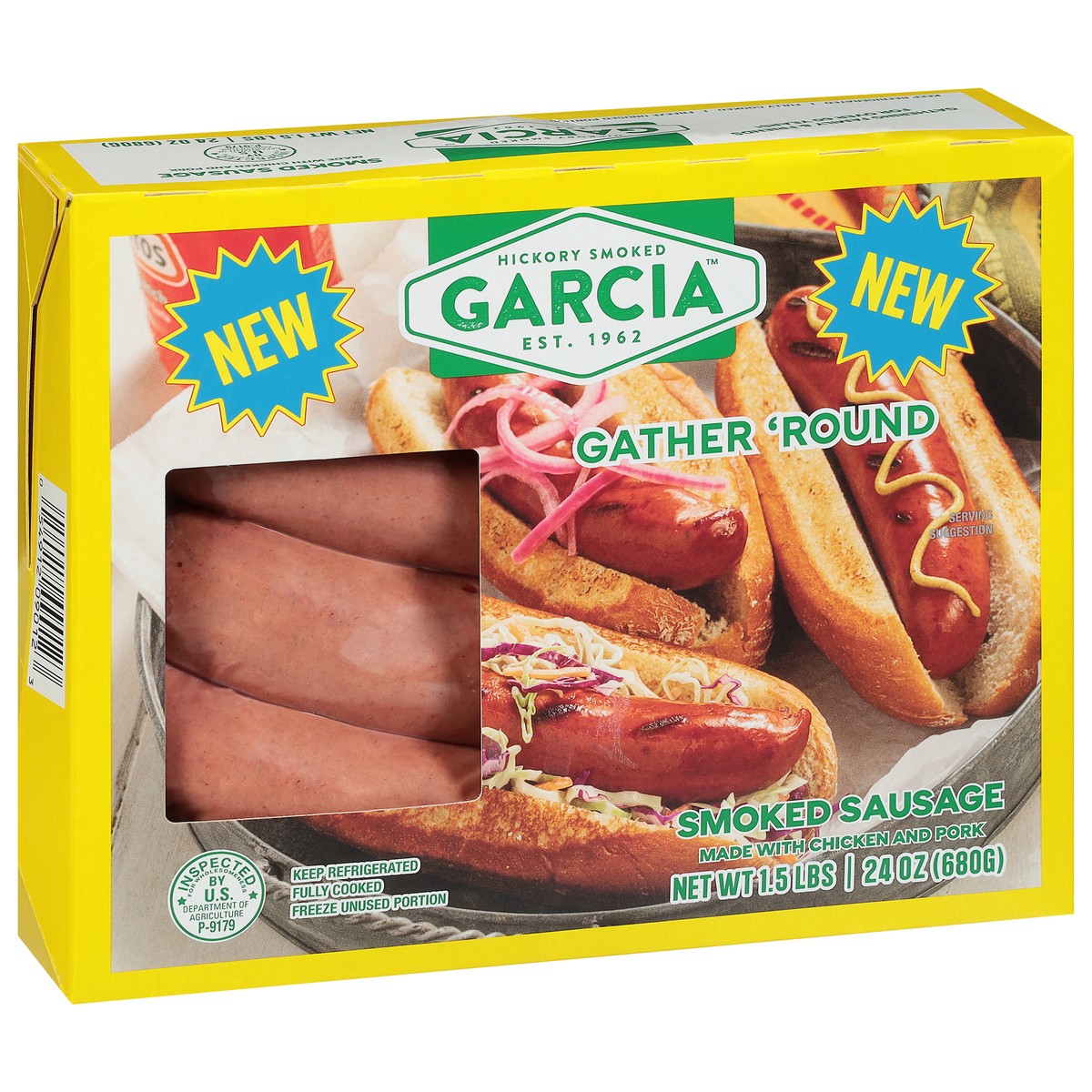slide 2 of 4, Garcia Chicken & Pork Smoked Sausage 24Oz, 24 oz