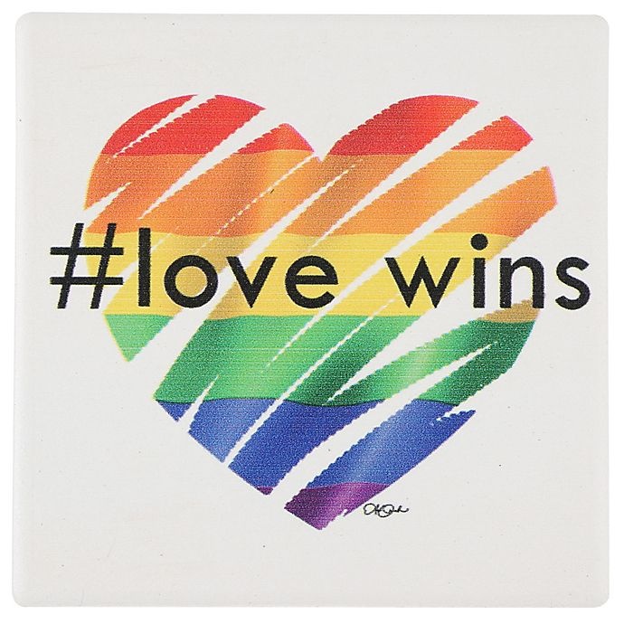 slide 1 of 1, Thirstystone #lovewins Single Multicolor Square Coaster, 1 ct