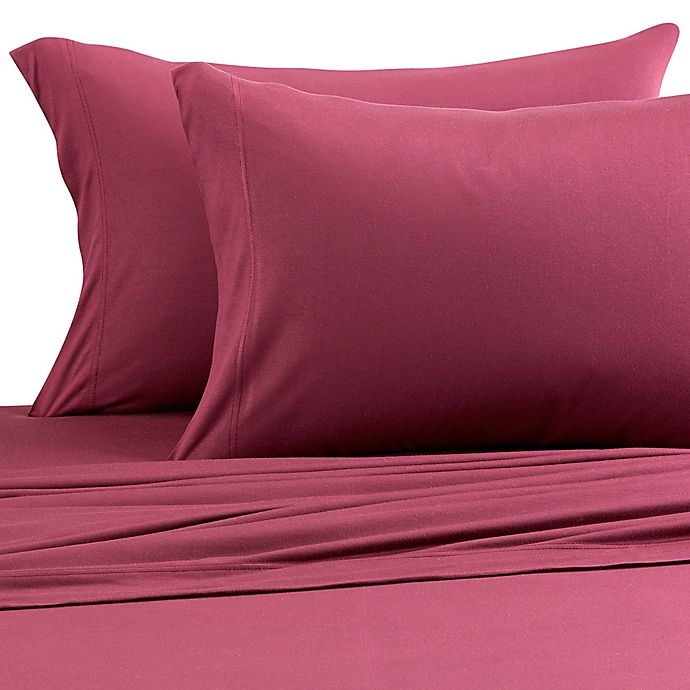 slide 1 of 2, Pure Beech Jersey Knit Modal Standard/Queen Pillowcases - Burgundy, 2 ct