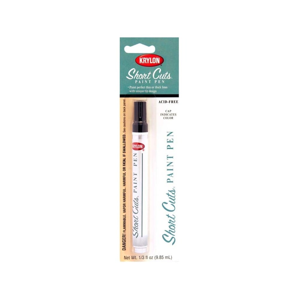 slide 1 of 1, Krylon Short Cuts Black Gloss Paint Pen, 1/3 oz