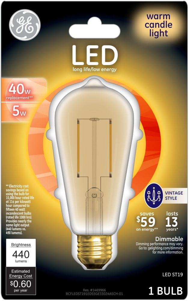 slide 1 of 1, GE LED 40Watt Vintage Style Aline Light Bulb - Warm Candle Light, 1 ct