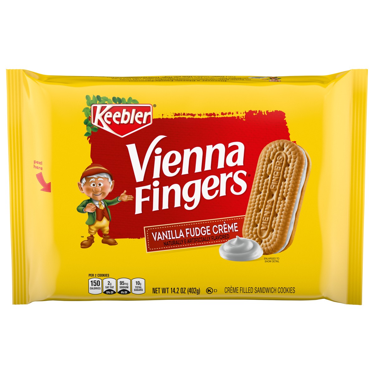 slide 1 of 9, Keebler Vienna Fingers Vanilla Fudge Creme Sandwich Cookies 14.2 oz, 14.2 oz
