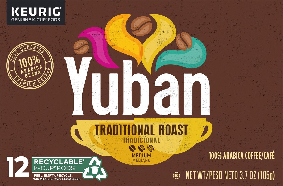 slide 1 of 9, Yuban Traditional Roast Medium Roast K-Cup Coffee Pods, 12 ct Box, 12 ct