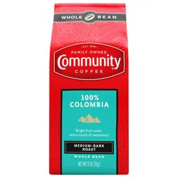 Community Coffee Colombia Medium-Dark Roast Whole Bean 11 oz Bag