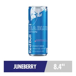 Red Bull Sea Blue Edition Energy Drink, Juneberry, 80mg Caffeine, 8.4 fl oz Can