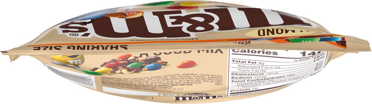slide 2 of 9, M&M'S Almond Milk Chocolate Candy, Sharing Size, 8.6 Resealable Bag, 8.6 oz