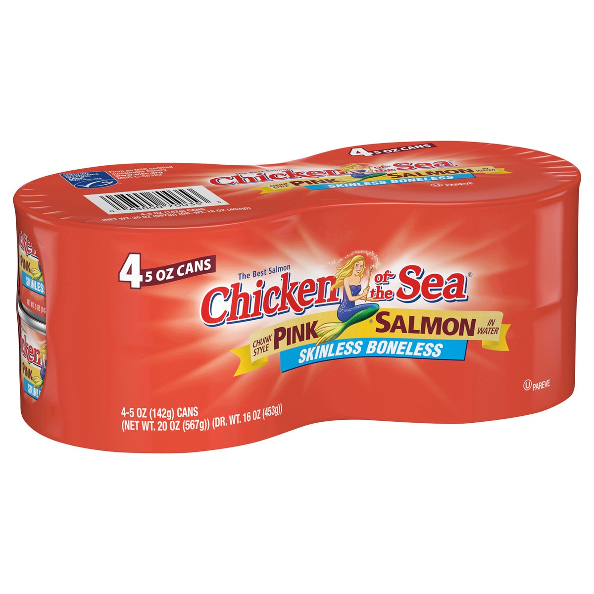 slide 6 of 8, Chicken of the Sea Wild Caught Alaskan Pink Salmon, Skinless & Boneless 4-5 oz cans, 4 ct; 20 oz