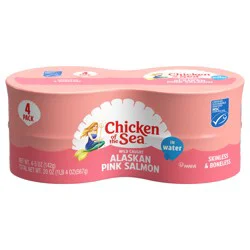 Chicken of the Sea Wild Caught Alaskan Pink Salmon, Skinless & Boneless 4-5 oz cans