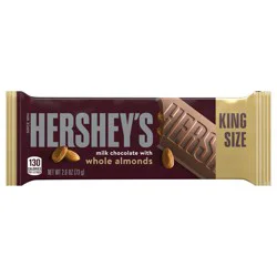 HERSHEY'S Milk Chocolate with Whole Almonds King Size, Candy Bar, 2.6 oz