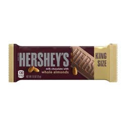 HERSHEY'S Milk Chocolate with Whole Almonds King Size Candy Bar, 2.6 oz