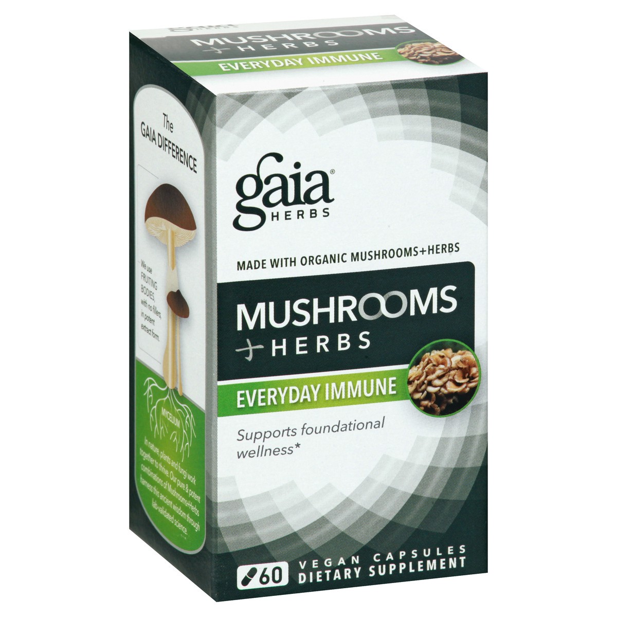 slide 12 of 13, Gaia Herbs Everyday Immune Mushrooms + Herbs, 60 ct
