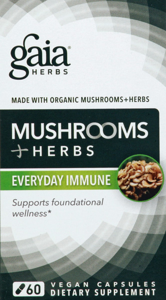 slide 6 of 13, Gaia Herbs Everyday Immune Mushrooms + Herbs, 60 ct