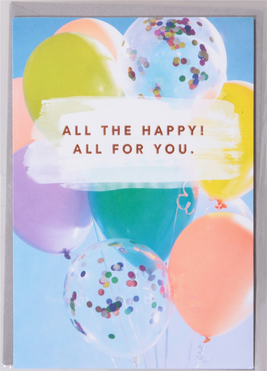 slide 7 of 9, American Greetings Make a special person feel wonderful on their birthday with this fun and festive card! The design features party balloons that are perfect for getting a celebration started. Copper foil embellishments add style, while the simple “Happy Birthday” on the inside is complemented by colorful confetti. There''s also plenty of room to add your own personal thoughts and make this cool card even more unique!, 1 ct