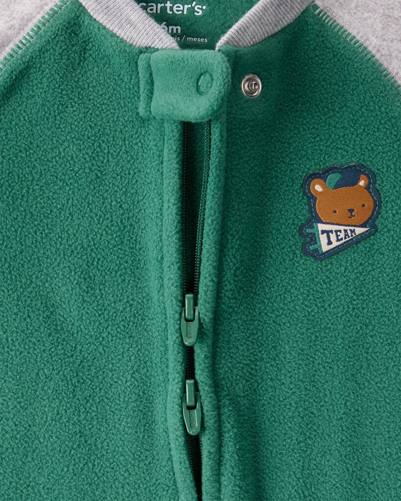 slide 3 of 3, Carter's Baby Boy Bear Loose Fit Long-Sleeve Sleep & Play - Green Green 6M, 1 ct