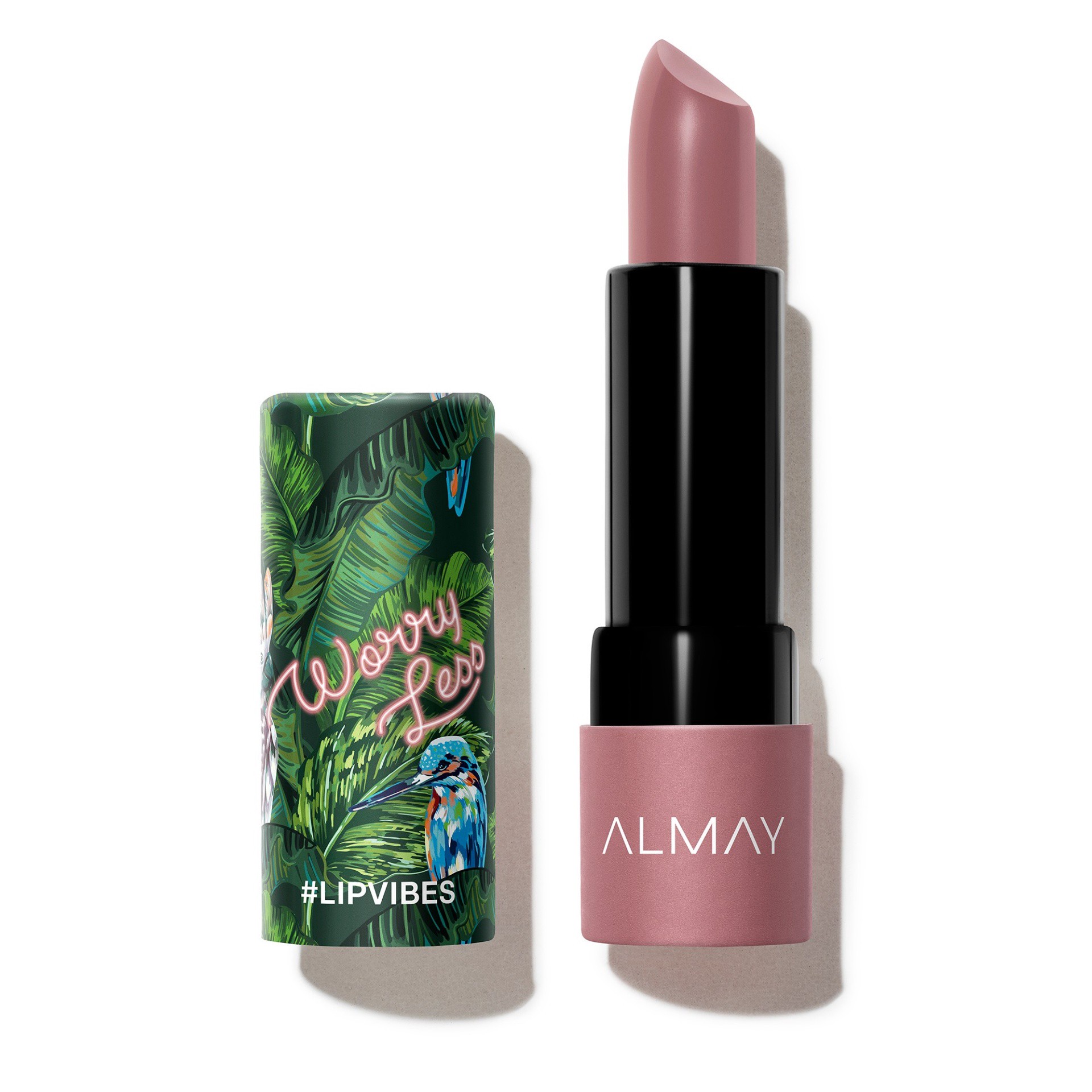 slide 1 of 3, Almay Lip Vibes Matte Lipstick, Worry Less, 0.14 oz