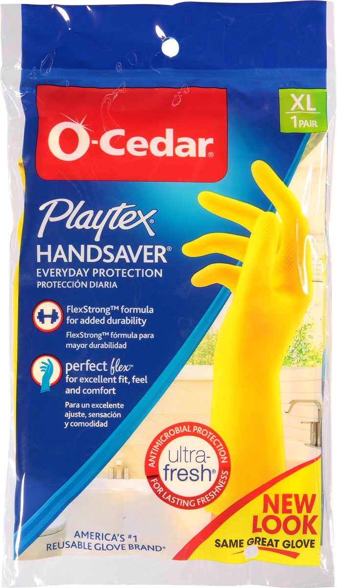 slide 8 of 9, O-Cedar Handsaver XL Ultra-Fresh Gloves 1 ea, 1 pair