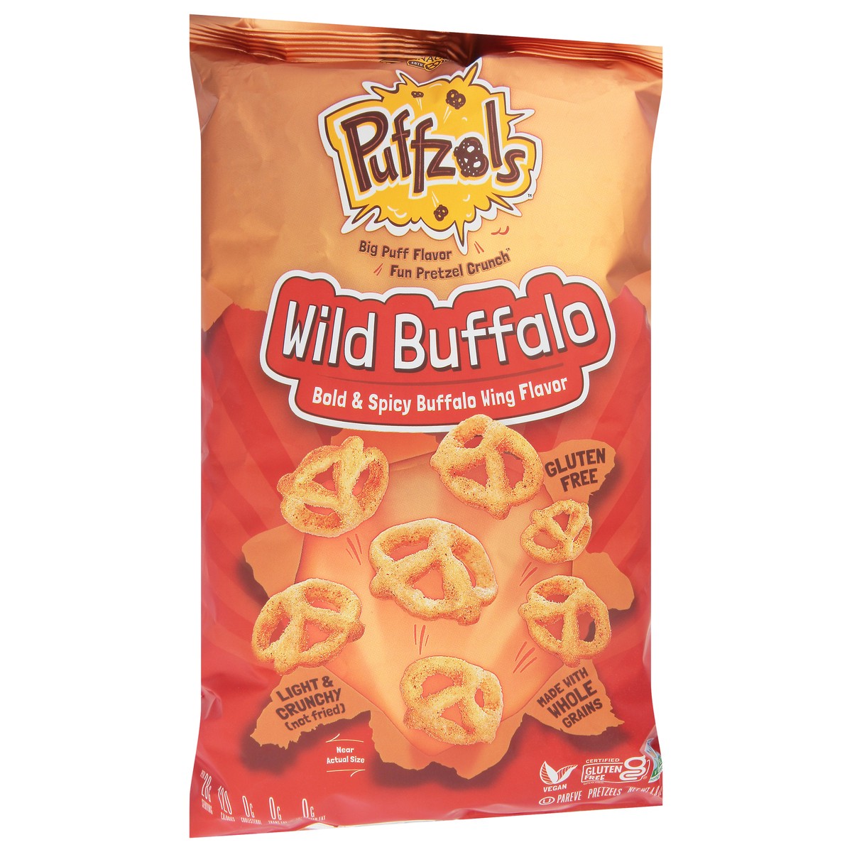 slide 3 of 9, Unique Snacks Puffzols Wild Buffalo Pretzels 4.8 oz, 4.8 oz