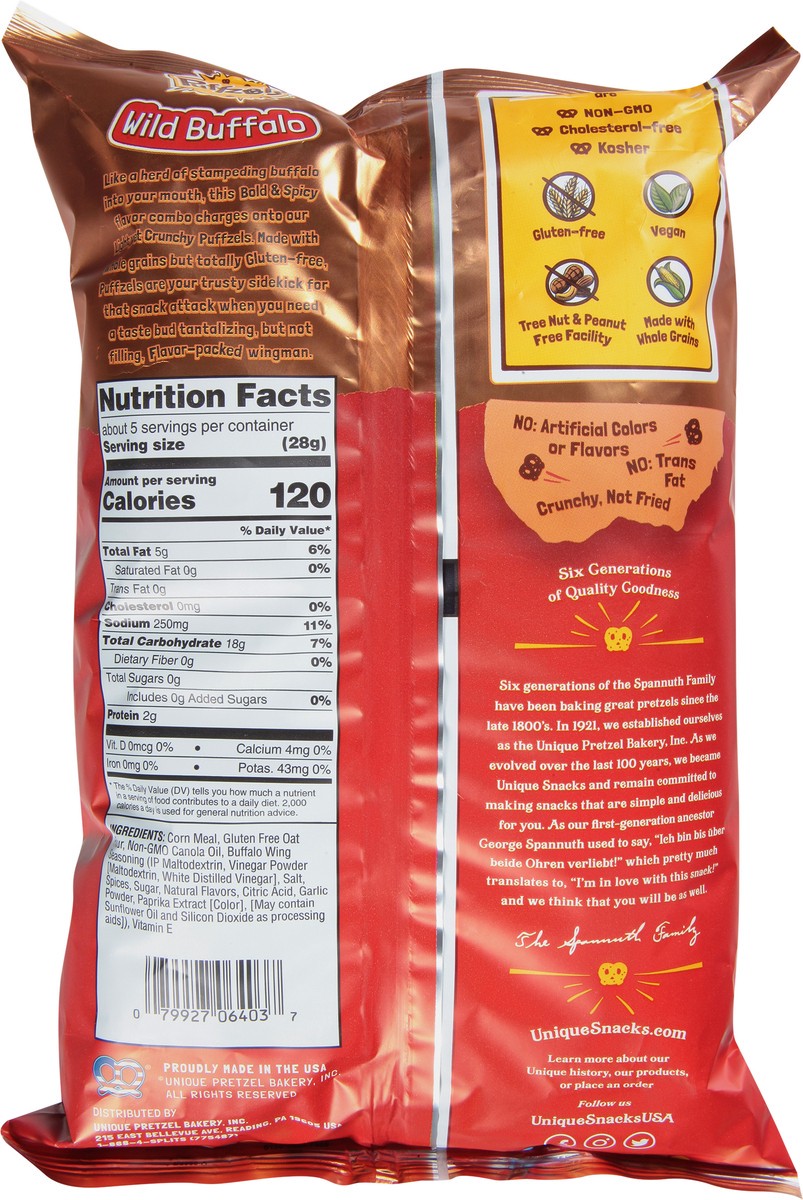 slide 2 of 9, Unique Snacks Puffzols Wild Buffalo Pretzels 4.8 oz, 4.8 oz