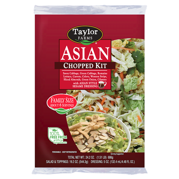 slide 1 of 1, Taylor Farms Asian Family Size Chopped Salad Kit 24.2oz Bag, 24.2 oz