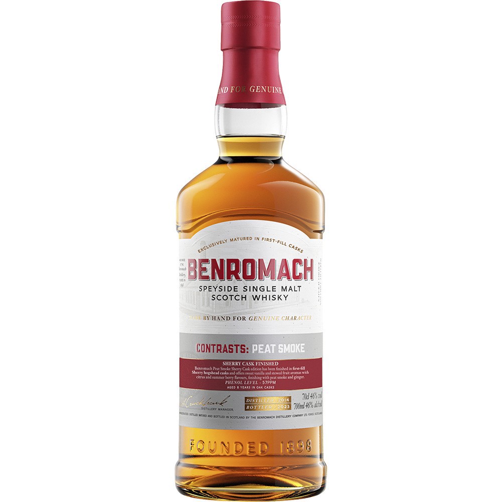 slide 1 of 1, Benromach Peat Smoke Shrry 2014 Sm, 700 ml