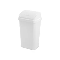 Sterilite Swingtop Wastebasket, White
