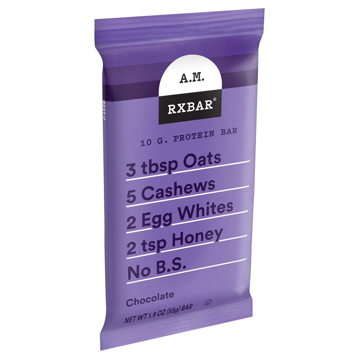 slide 4 of 13, RXBAR A.M. Protein Bar, Chocolate, Breakfast Snack, Paleo, Gluten Free, 1.9oz Pouch, 1 Pouch, 1.9 oz