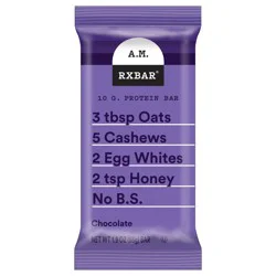 RXBAR A.M. Protein Bar, Chocolate, Breakfast Snack, Paleo, Gluten Free, 1.9oz Pouch, 1 Pouch