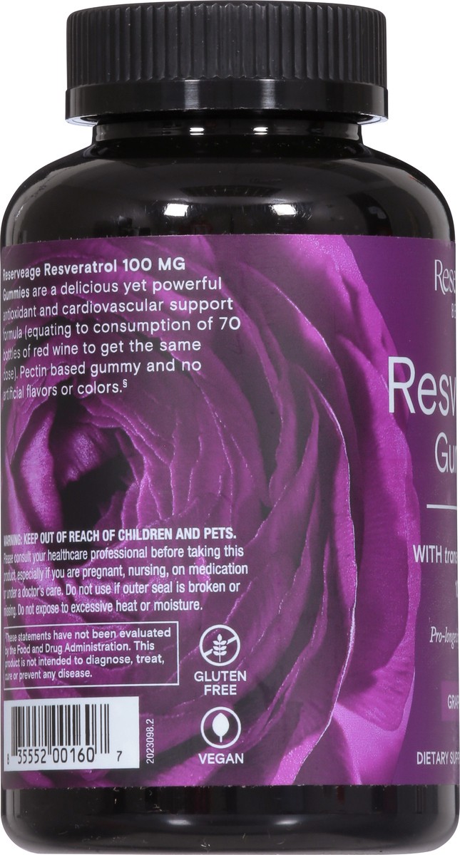 slide 5 of 14, Reserveage Gummies 100 mg Grape Flavor Resveratol 60 Gummies, 60 ct