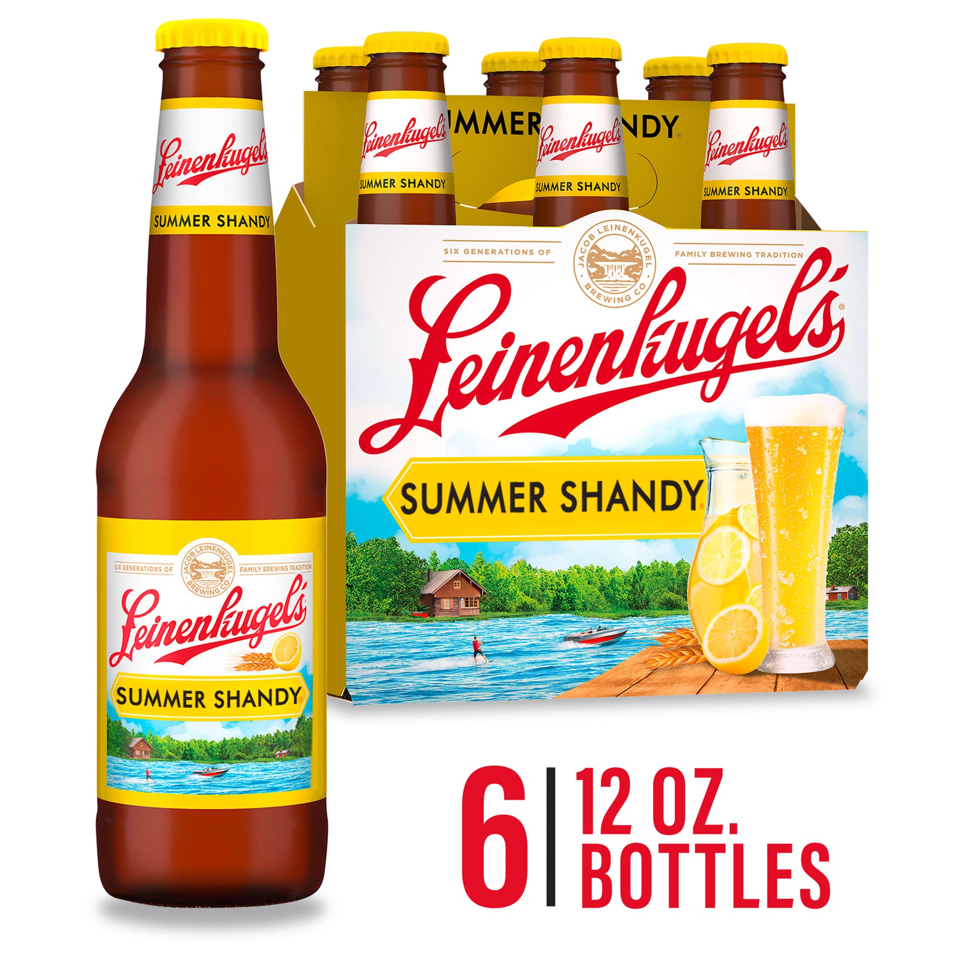 slide 1 of 5, Leinenkugel's Summer Shandy Craft Beer, 4.2% ABV, 6-pack, 12-oz beer bottles, 6 ct; 12 oz