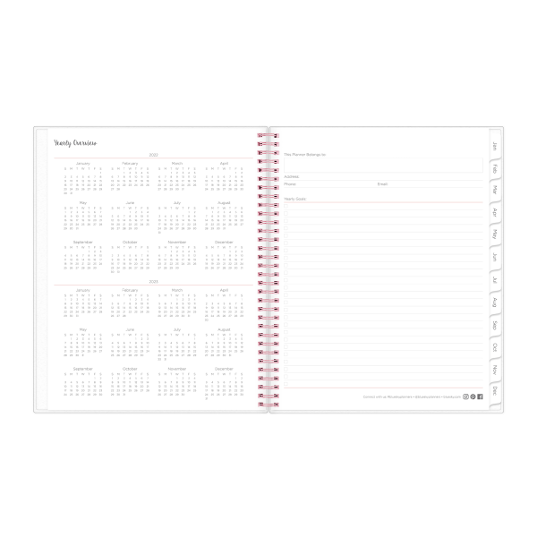 slide 4 of 5, Blue Sky Frosted Weekly/Monthly Safety Wirebound Planner, 8-1/2'' X 11'', Joselyn, January To December 2022, 110394, 1 ct