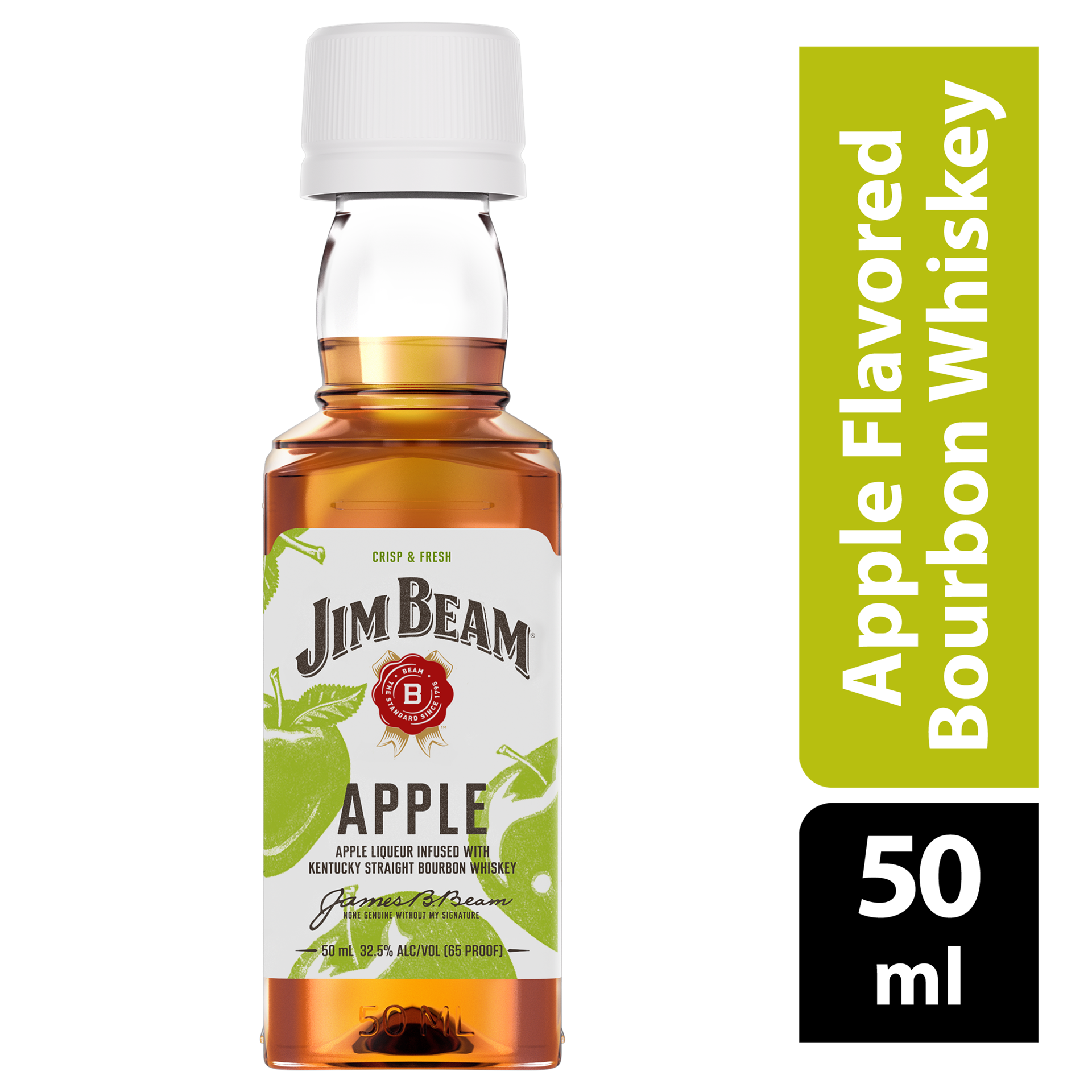 slide 1 of 4, Jim Beam Apple Liqueur with Kentucky Straight Bourbon Whiskey 50 ml, 50 ml