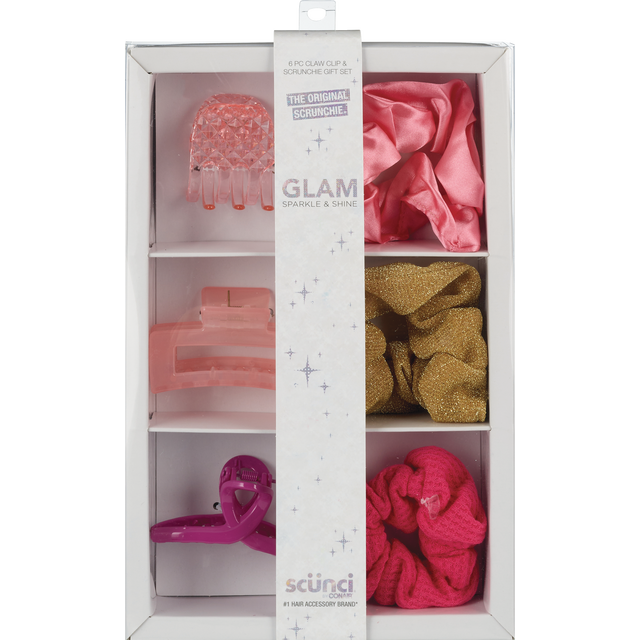 slide 1 of 1, CONAIR Scunci Pink Claw Scrunchies, 1 ct