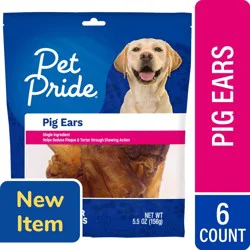 Pet Pride Pig Ear Chews Adult Dog Treats, 6 ct / 5.5 oz
